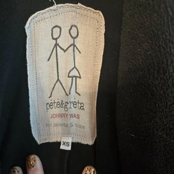 Johnny Was Pete & Greta Black Oversize Cardigan Coat Fuzzy XS - Picture 2 of 5